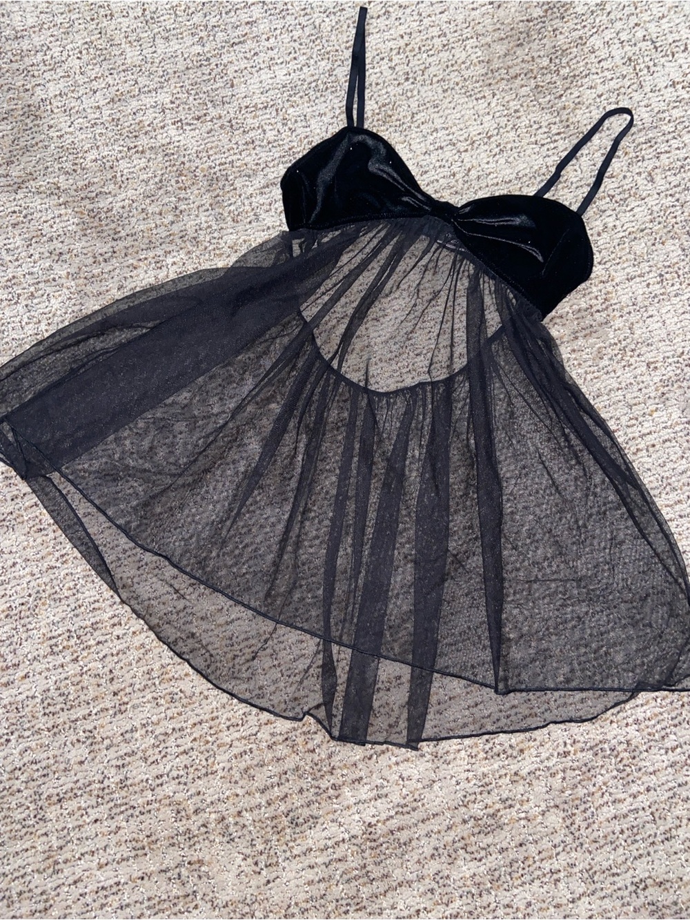 Victoria's Secret Black Sheer Mesh Babydoll Chemise